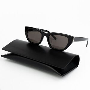 NEW Saint Laurent SLM127/F 001 Black Cat Eye Women Sunglasses